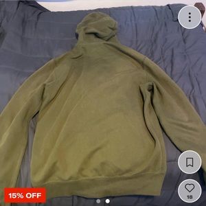 Army green men’s zip up hoodie
